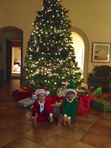 Christmas tree, elves, grandchildren