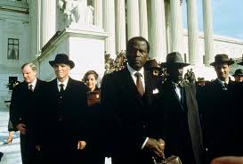Sidney Portier and Burt Lancaster in the Film "Separate But Equal"