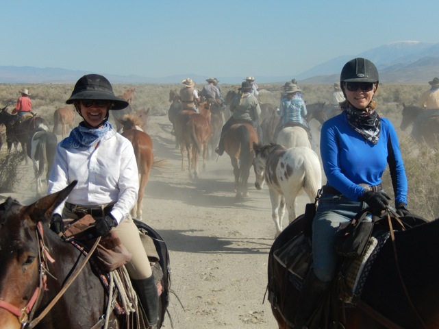 My friends Lynne and Debbie riding on a horse drive in the High Sierras. Two of my female heroes. 