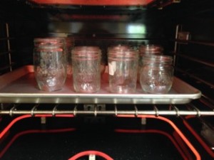 Warm and disinfect your jars in a warm oven.